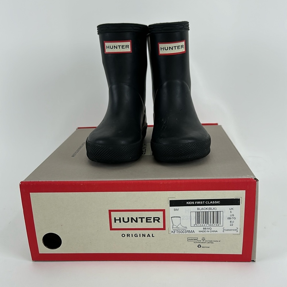 Hunter Boots Kids First Classic Black US Size 6
